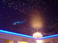 Натяжной потолок с 3D эффектом звездного неба без прокола полотна